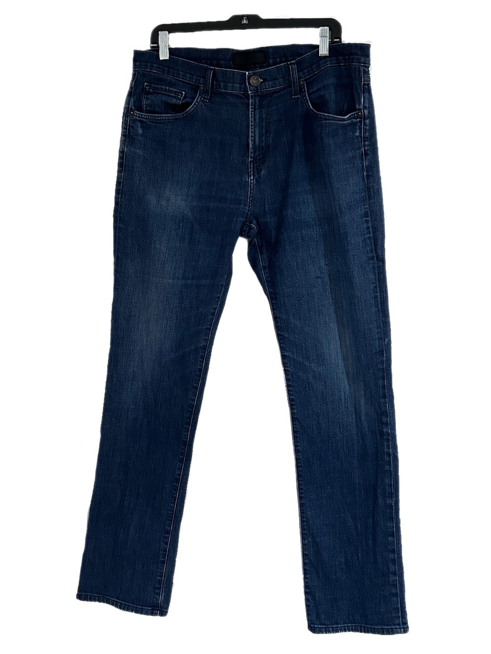 J Brand Jeans Kane 34 X 31 Straight Leg Hirsch Blue Made in USA Stretch Comfort